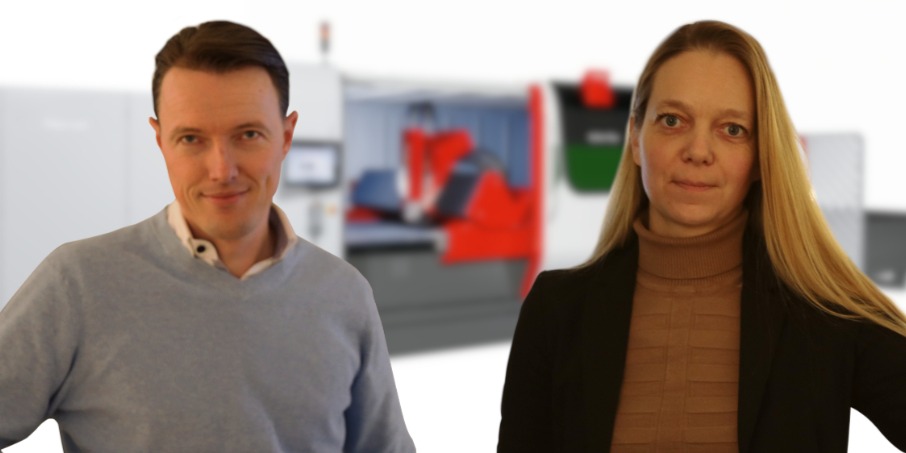 Directeurs Hans Dassen en Karin Ramak voor de standalone ByStar Fiber lasersnijmachine met laserbron van 6 kW