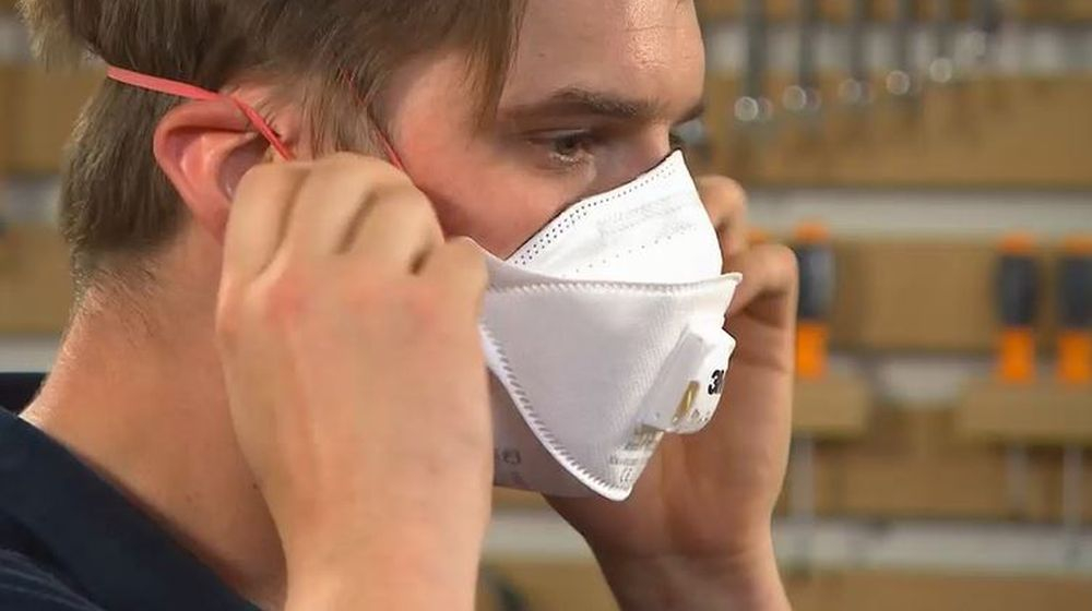 P-aanduiding peb masques à poussière