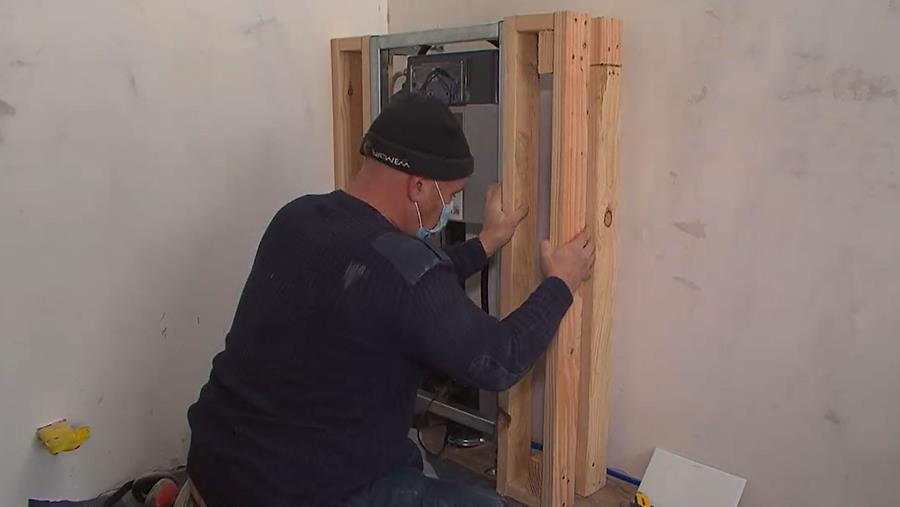 Houten kader DOUCHETOILET 