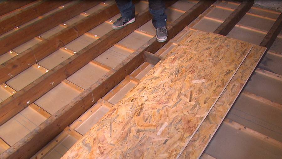 Steunbalken en osb-platen