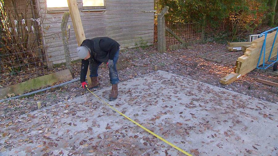 betonplaat opmeten tuinhuis