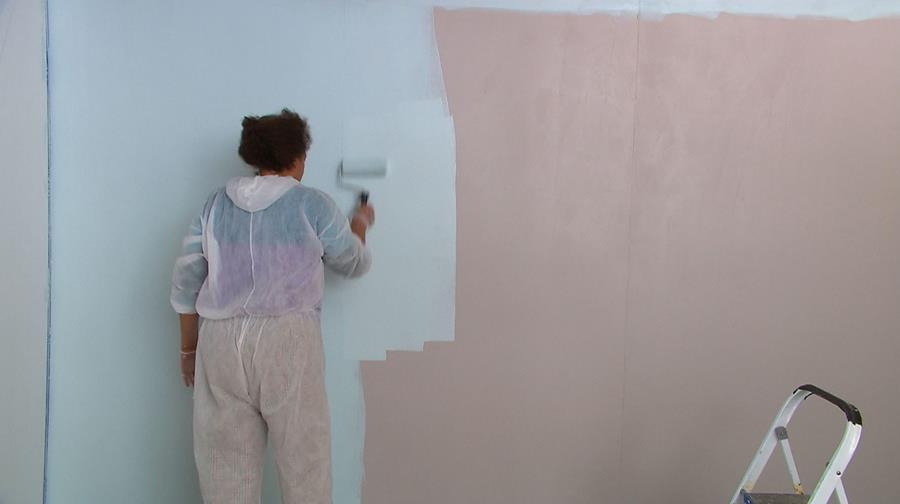 muur blauw schilderen 2