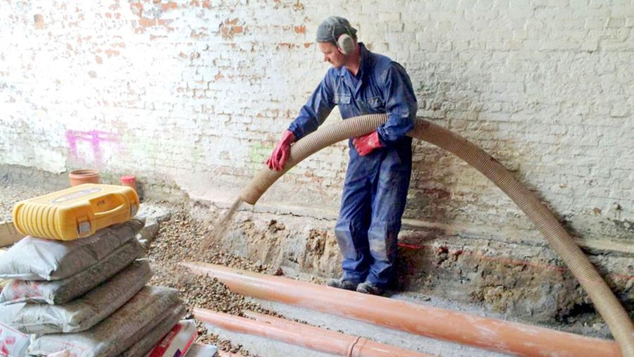 ingeblazen schelpen vloerisolatie
