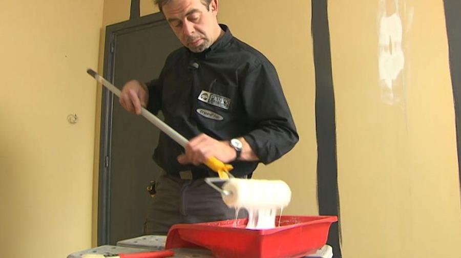 lijm op roller plafond behangen
