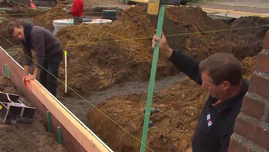 bekisting strookfunderingen gieten