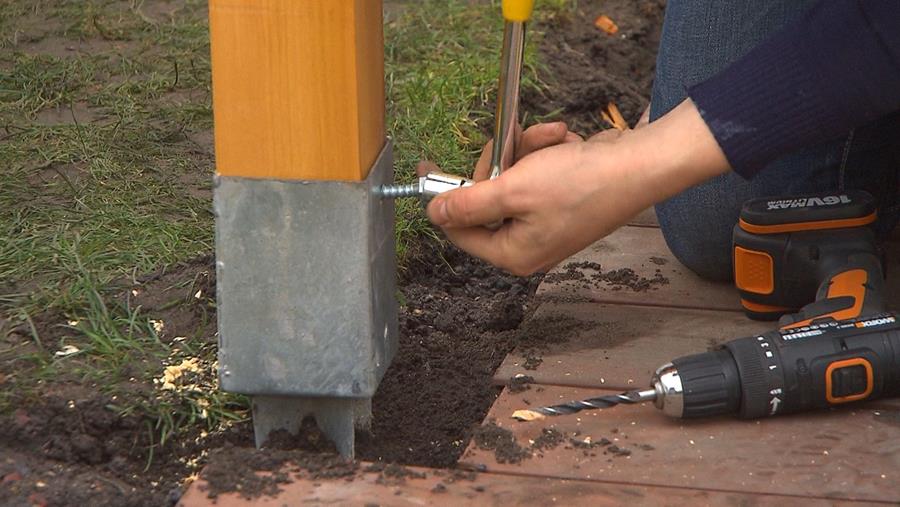 paalhouder connecteur bois
